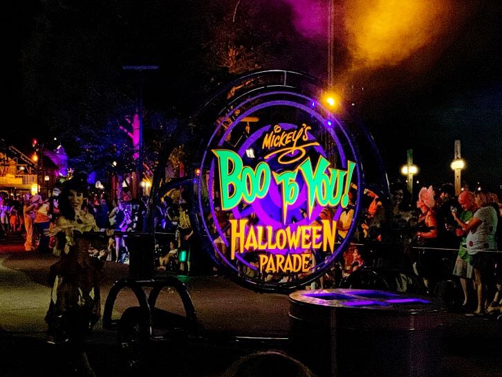 entrance of boo to you parade at mickeys not so scary halloween party